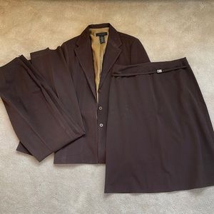 Brown three piece suit